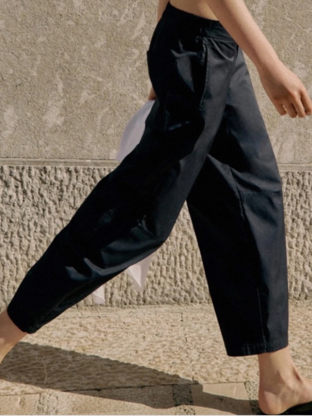 Zara Black Poplin Barrel Pants | XS | NWOT